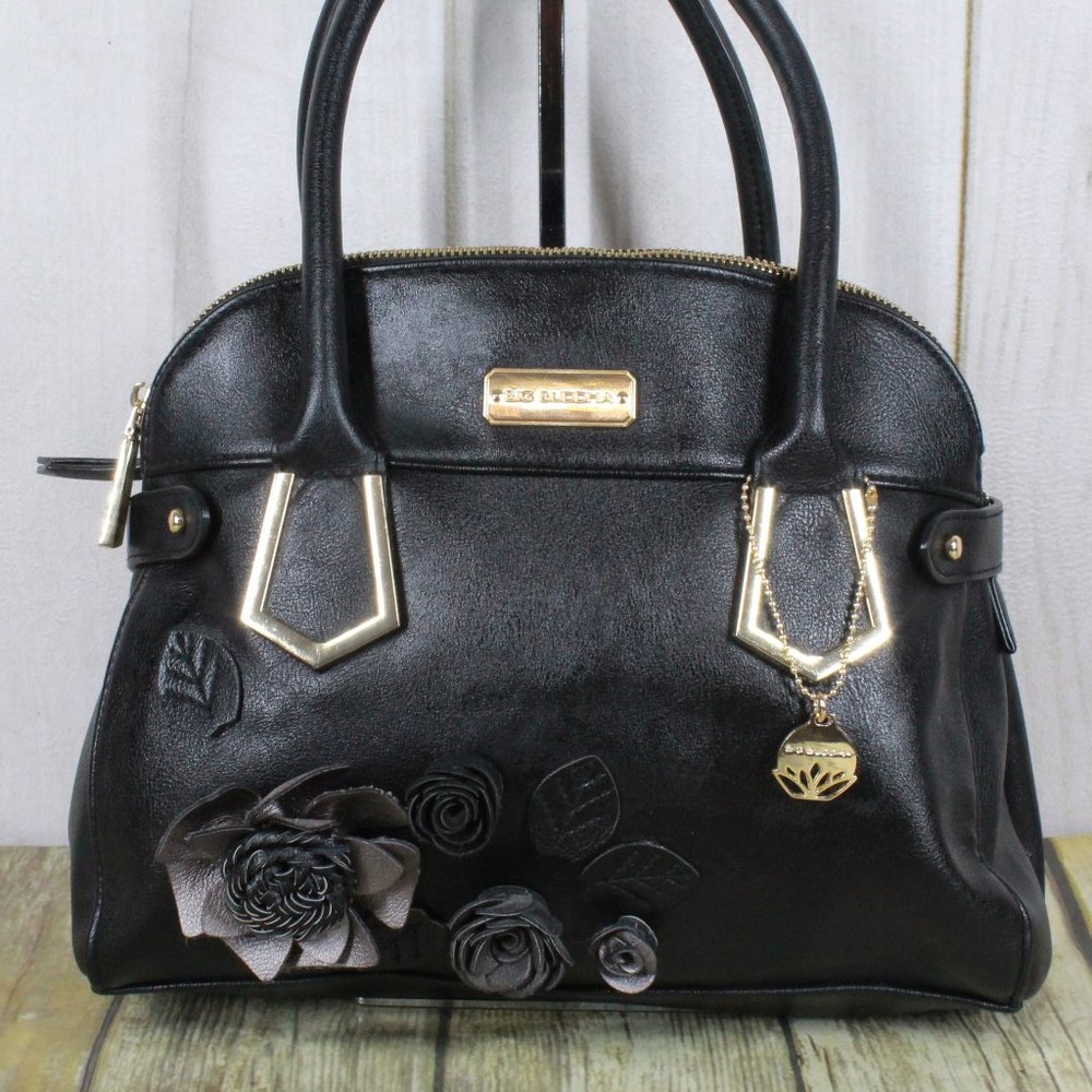 BIG BUDHHA Vegan Leather 3D Floral Tote Handbag - Picture 3 of 13